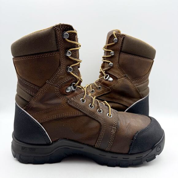 Carhartt Men Rugged Flex 8" Composite Toe Work Boot US 8.5 EU 41.5 Brown WP GUC - Picture 4 of 14
